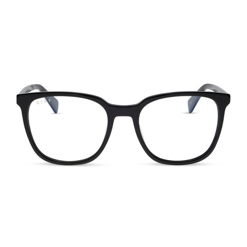 diff eyewear featuring the parker square prescription glasses with a black frame front view