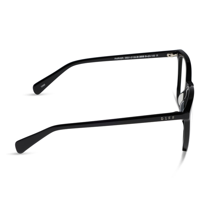 diff eyewear featuring the parker square prescription glasses with a black frame side view