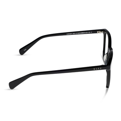 diff eyewear featuring the parker square prescription glasses with a black frame side view