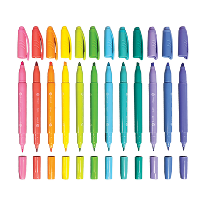 OOLY Pastel Hues Dual Tip Markers view of all colors without caps