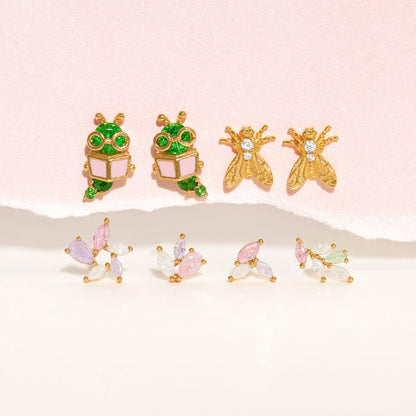 Pastel Leaf Stud Set