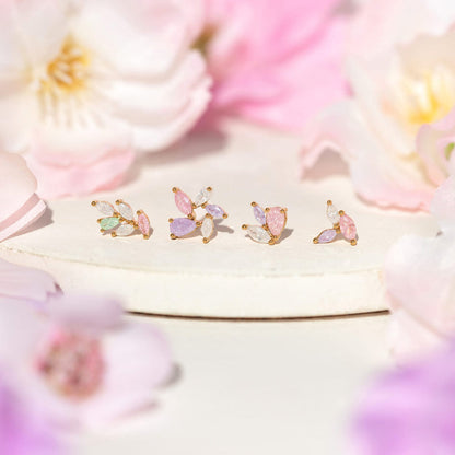 Pastel Leaf Stud Set