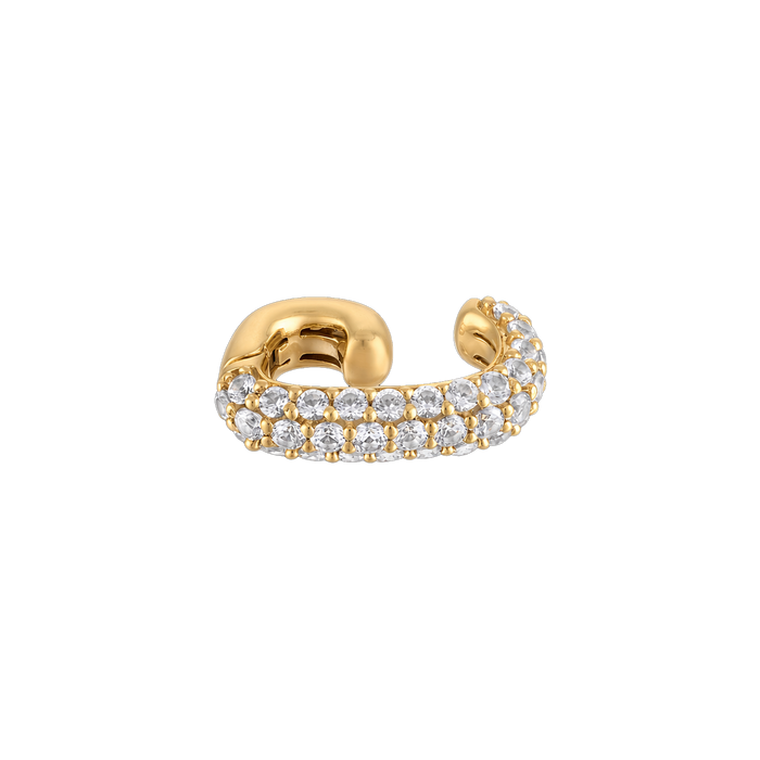 Pave Ear Cuff - vermeil yellow gold pave lab gemstone ear cuff, no piercing needed