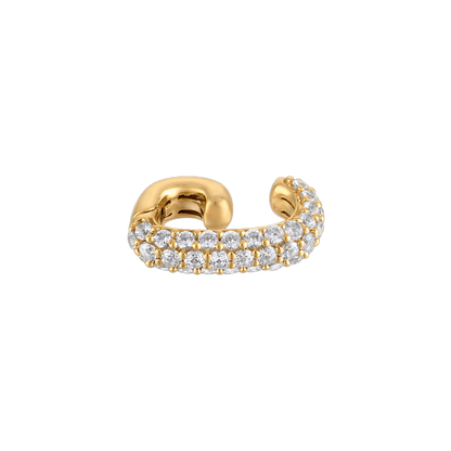 Pave Ear Cuff - vermeil yellow gold pave lab gemstone ear cuff, no piercing needed