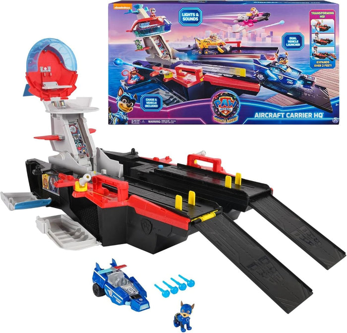 Paw Patrol The Mighty Movie Aircraft Carrier HQ Playset