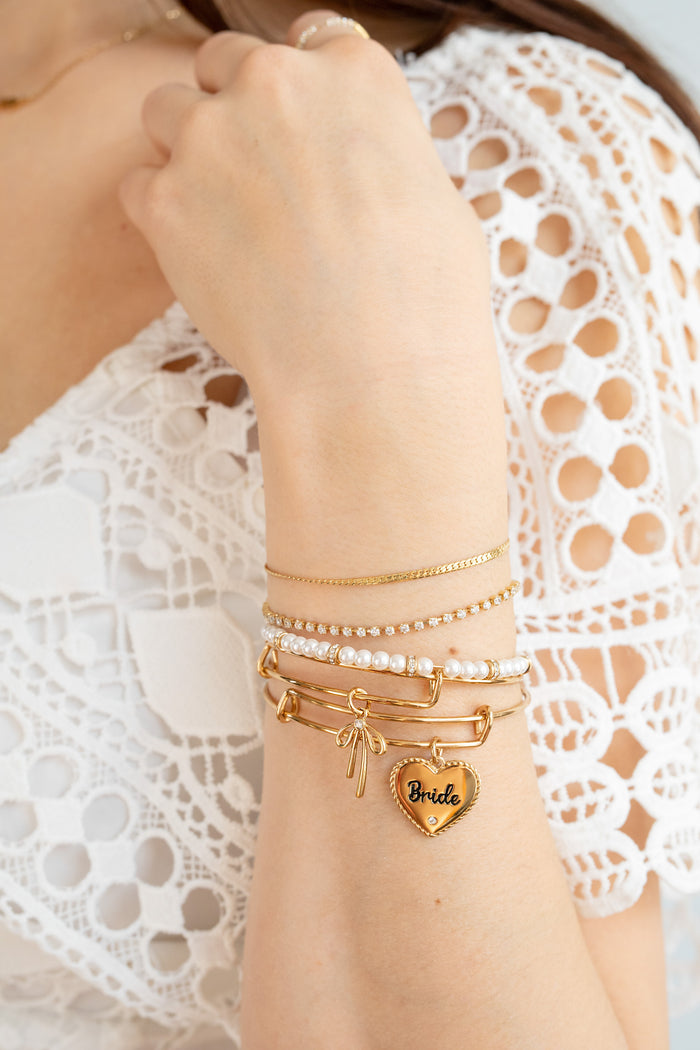 Pearl and Rondelle Beaded Bangle
