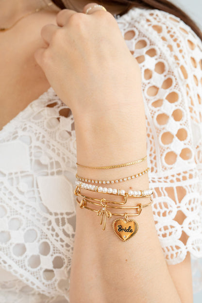 Pearl and Rondelle Beaded Bangle