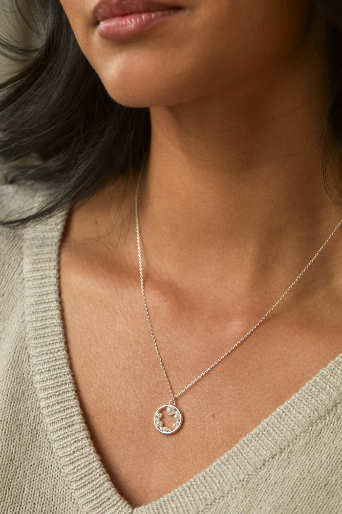 Pearl CZ Cut-Out Pendant