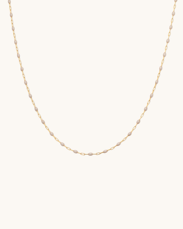 Pearlescent Gem Drop Chain Necklace