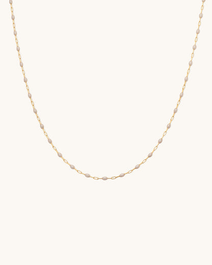 Pearlescent Gem Drop Chain Necklace