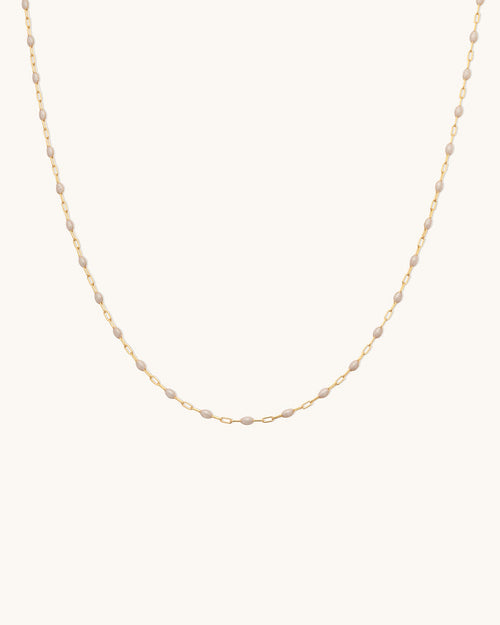 Pearlescent Gem Drop Chain Necklace