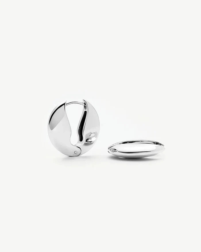 Hinged Small Hoop Earrings | Platinum Plated Earrings Missoma
