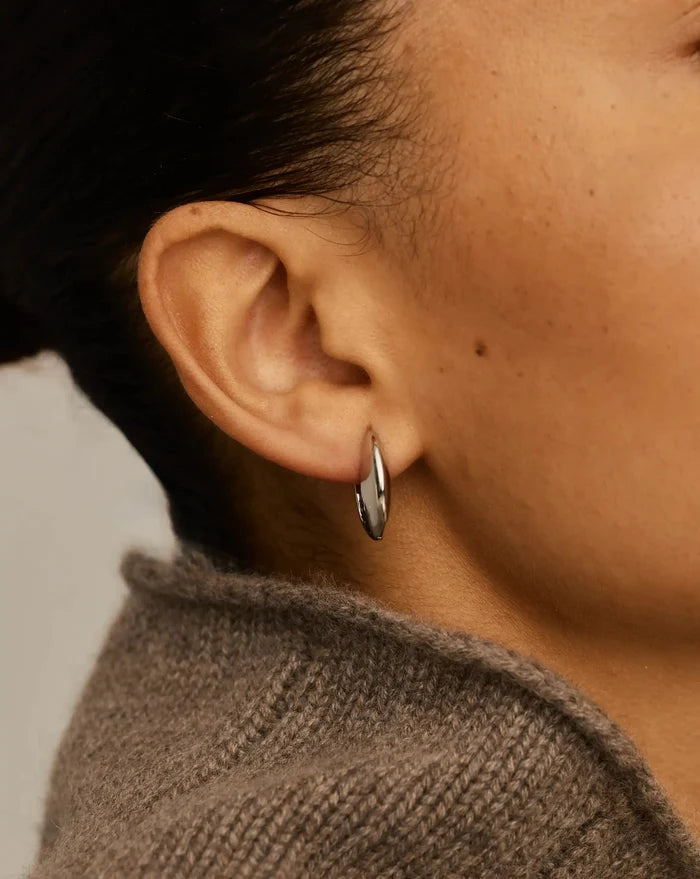 Hinged Small Hoop Earrings | Platinum Plated Earrings Missoma