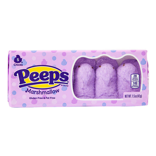 Peeps Lavender Chicks Marshmallow Candy 5 Piece Trays - 24 Count