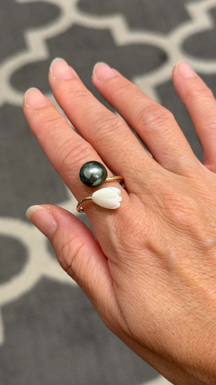 Pikake x Pearl ring