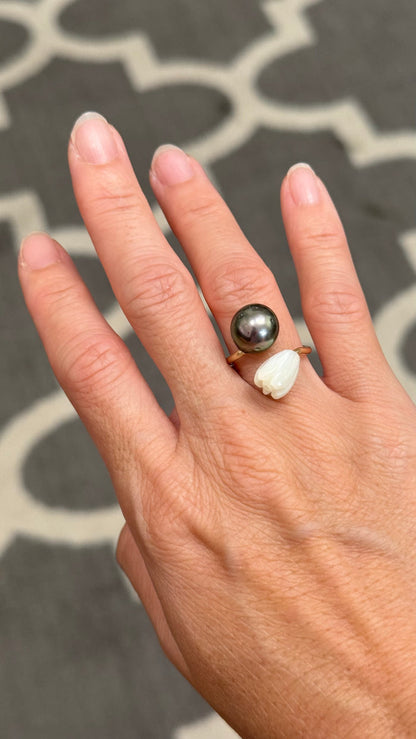 Pikake x Pearl ring