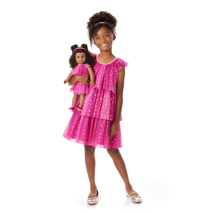 Pink Party-Ready Dresses for Girls & 18-inch Dolls