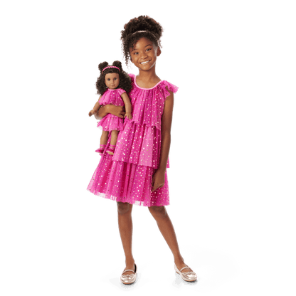 Pink Party-Ready Dresses for Girls & 18-inch Dolls