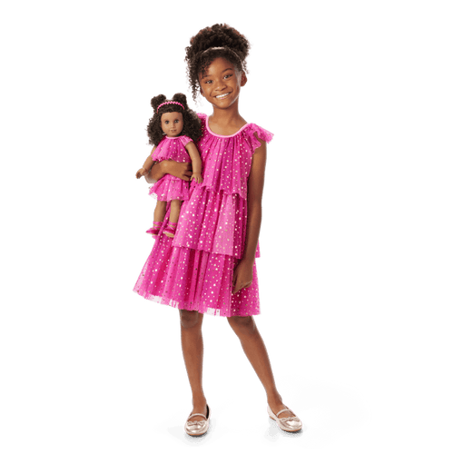 Pink Party-Ready Dresses for Girls & 18-inch Dolls