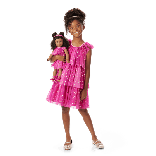 Pink Party-Ready Dresses for Girls & 18-inch Dolls