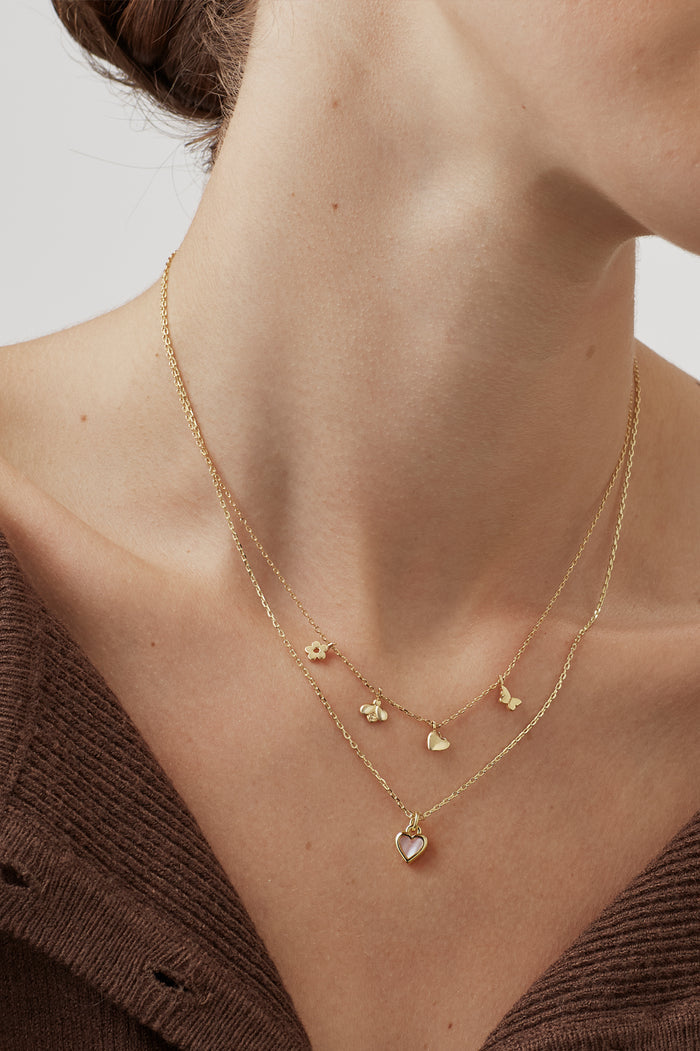 Pink Pearl Heart Necklace