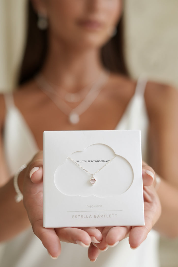Pink Pearl Heart Necklace