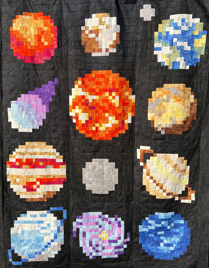 Pixelated Galaxy Quilt a Long Block 10 - Uranus PDF Pattern
