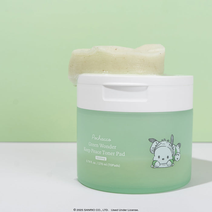 Pochacco x ByUR Green Wonder Keep Peace Toner Pad (70 Count) (POPUP) Beauty ByUR US