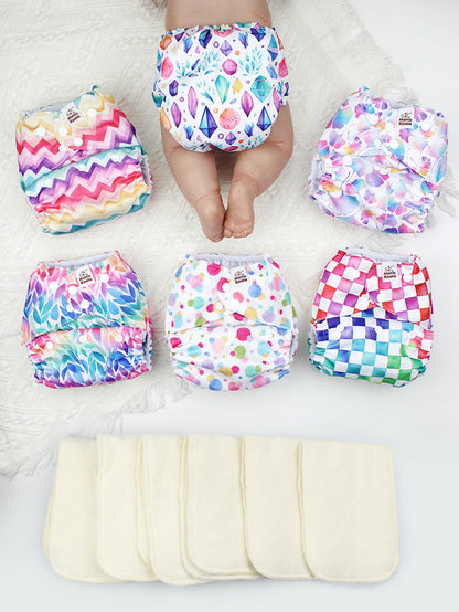 POCKET DIAPER 3.0 WITH INSERTS - 6 PACK(A-Gorgeous Dreams)
