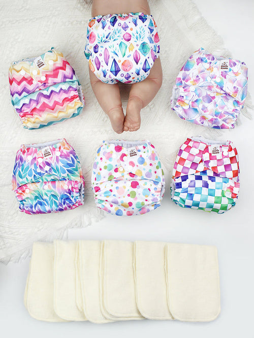 POCKET DIAPER 3.0 WITH INSERTS - 6 PACK(A-Gorgeous Dreams)