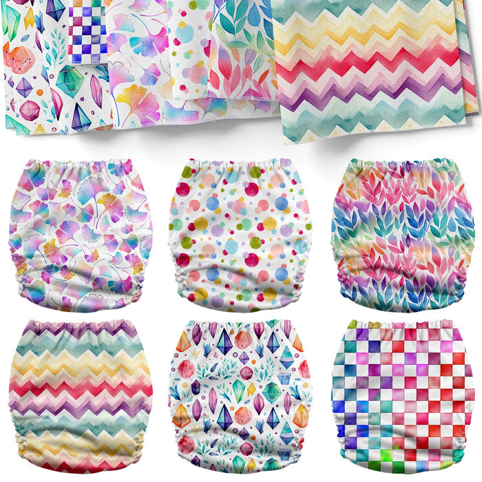 POCKET DIAPER 3.0 WITH INSERTS - 6 PACK(A-Gorgeous Dreams)