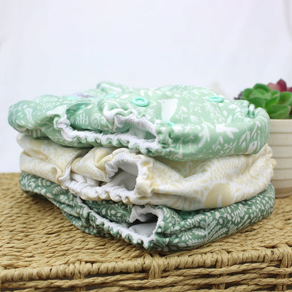 POCKET DIAPER 3.0 WITH INSERTS - 6 PACK(A-Spring Sprouts)