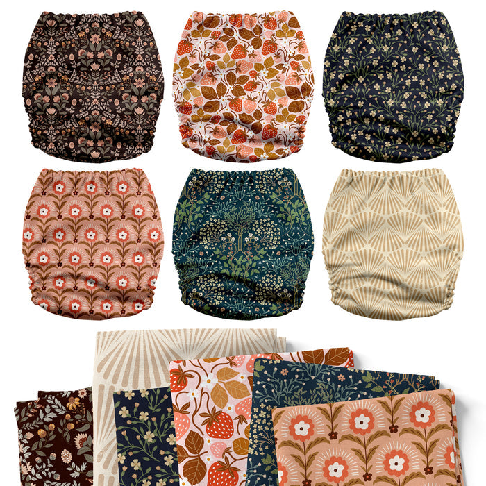 POCKET DIAPER 3.0 WITH INSERTS - 6 PACK(Blossom)