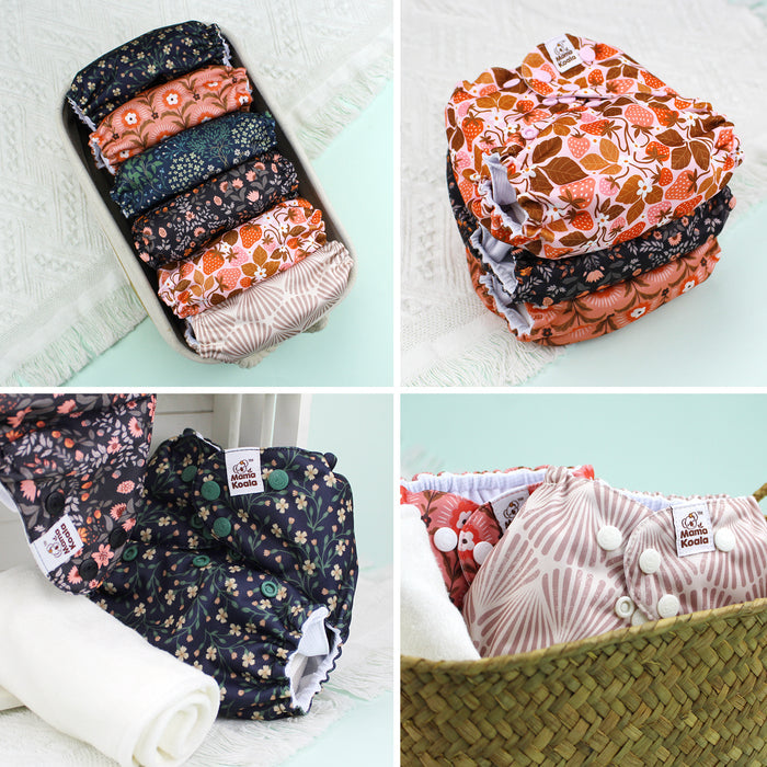 POCKET DIAPER 3.0 WITH INSERTS - 6 PACK(Blossom)