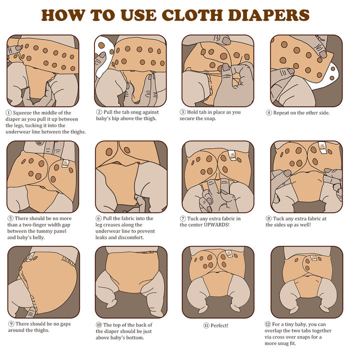 POCKET DIAPER 3.0 WITH INSERTS - 6 PACK(Falling Leaves)