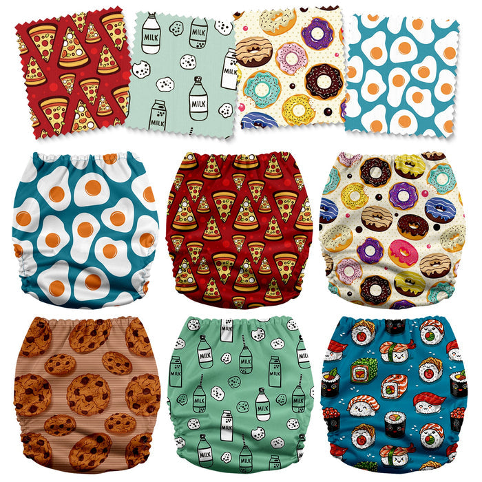 POCKET DIAPER 3.0 WITH INSERTS - 6 PACK(Food Meeting)