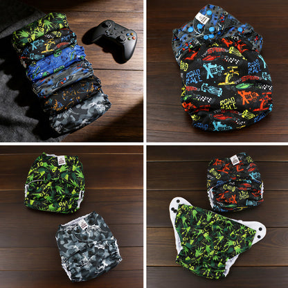 POCKET DIAPER 3.0 WITH INSERTS - 6 PACK(Games and Aliens)
