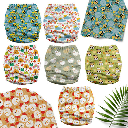 POCKET DIAPER 3.0 WITH INSERTS - 6 PACK(Happy Farm)