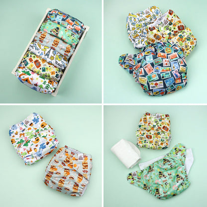 POCKET DIAPER 3.0 WITH INSERTS - 6 PACK(Little Camper)