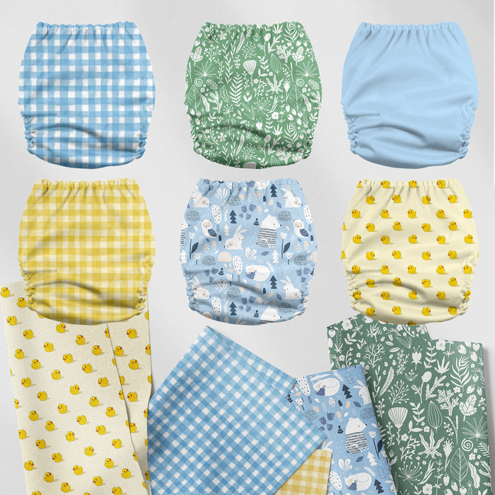 POCKET DIAPER 3.0 WITH INSERTS - 6 PACK(Pastel Play)
