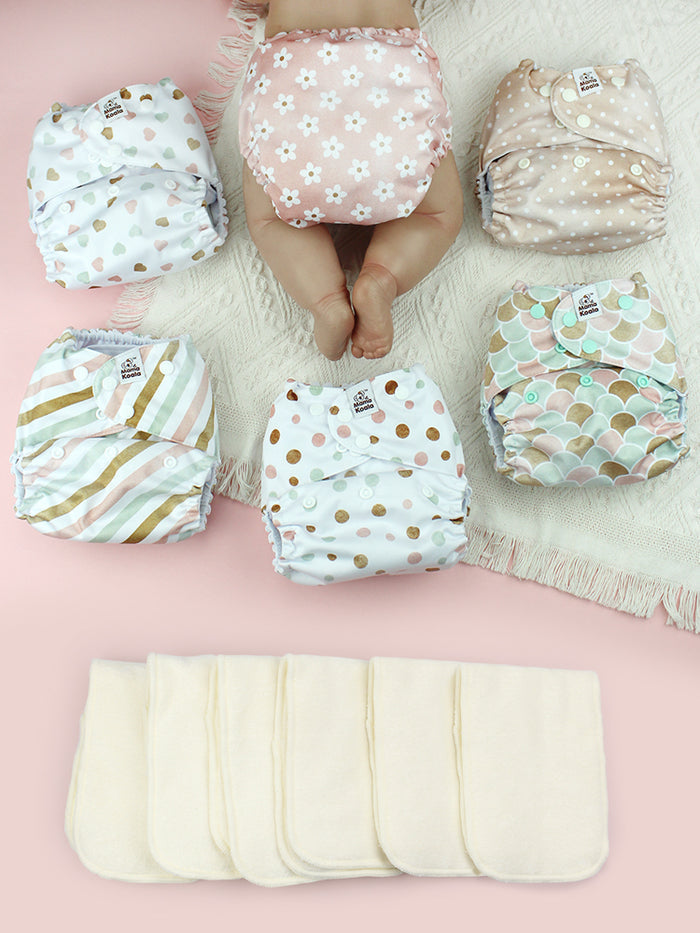 POCKET DIAPER 3.0 WITH INSERTS - 6 PACK(Shallow World)