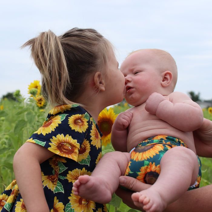 POCKET DIAPER 3.0 WITH INSERTS - 6 PACK(Sunflowers)