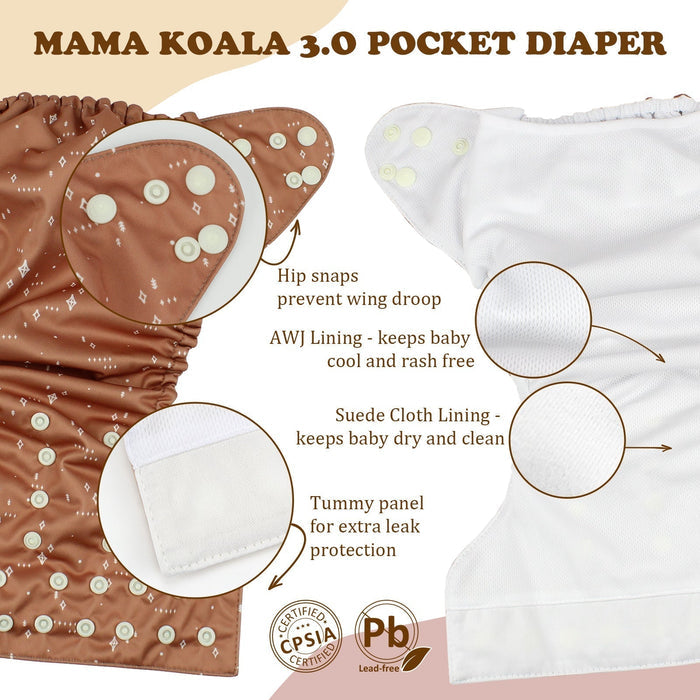 POCKET DIAPER 3.0 WITH INSERTS - 6 PACK(Sweet Bites)