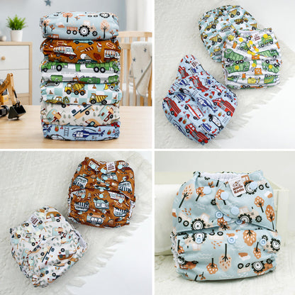 POCKET DIAPER 3.0 WITH INSERTS - 6 PACK(Vroom Crews)