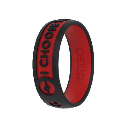 Pokemon Silicone Ring - Poké Ball - Obsidian/Red