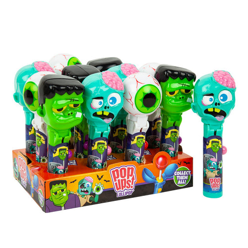 Pop Ups Monster Mix Candy Lollipop Holders - 24 Count