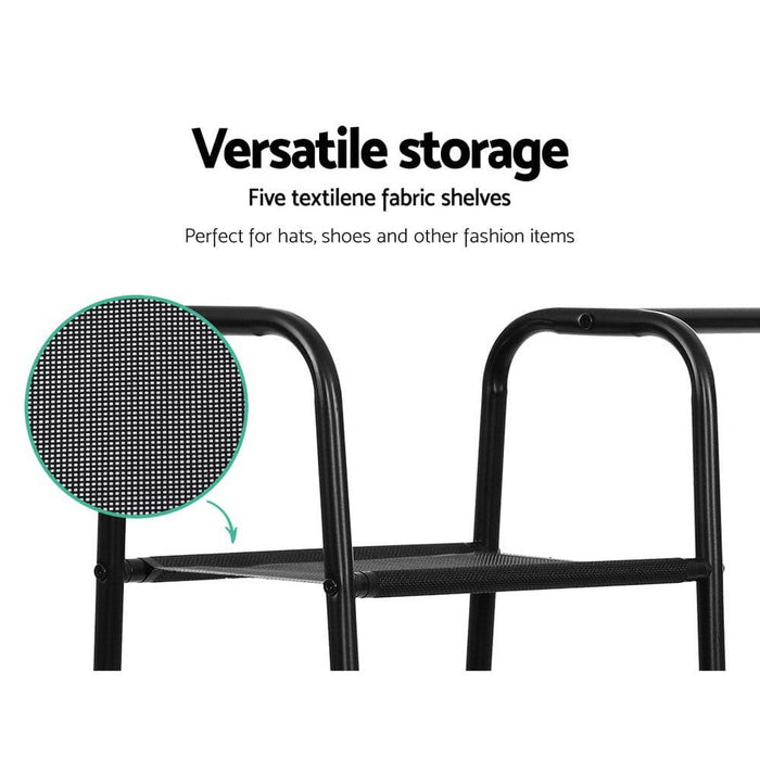 Portable Clothes Rack Garment Hanging Stand Closet Storage Organiser Shelf Home -Home Living Store - -