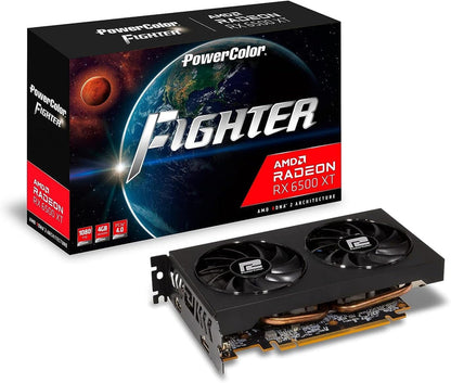 PowerColor Fighter AMD Radeon RX 6500XT Gaming Graphics Card With 4GB GDDR6 Memory AXRX 6500XT 4GBD6DHOC