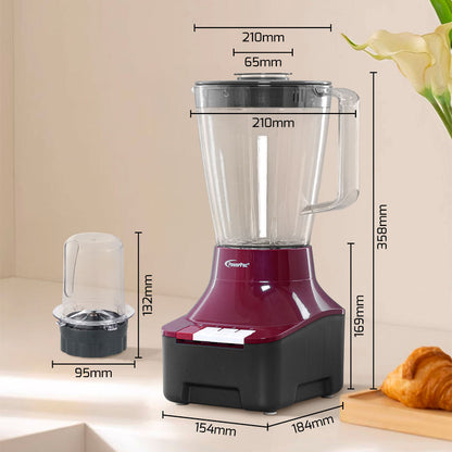 PowerPac 2 IN 1 Blender For Grinding 0.5L & Blending 1.5L (PPBL900)