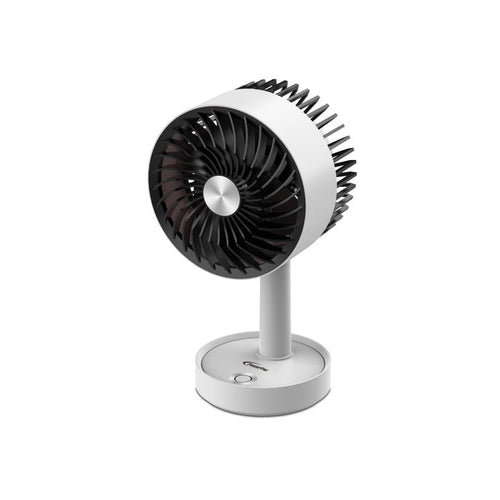 PowerPac 5" Table Fan – USB, Rechargeable, Portable Wireless, Adjustable Tilt, LED lights, Sturdy, 3-Speed, white, PPUF230